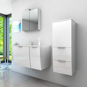 Bathroom furniture set Gently 1 v2 r white mdf washbasin 90cm without led lighting