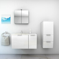 Bathroom furniture set Gently 1 v2 r white mdf washbasin 90cm with 5w led spotlight