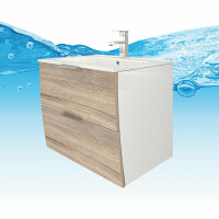 Bathroom furniture set Gently 2 v1 white/oak mdf washbasin 60cm without led lighting