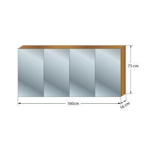 Spiegelschrank City 160cm braun