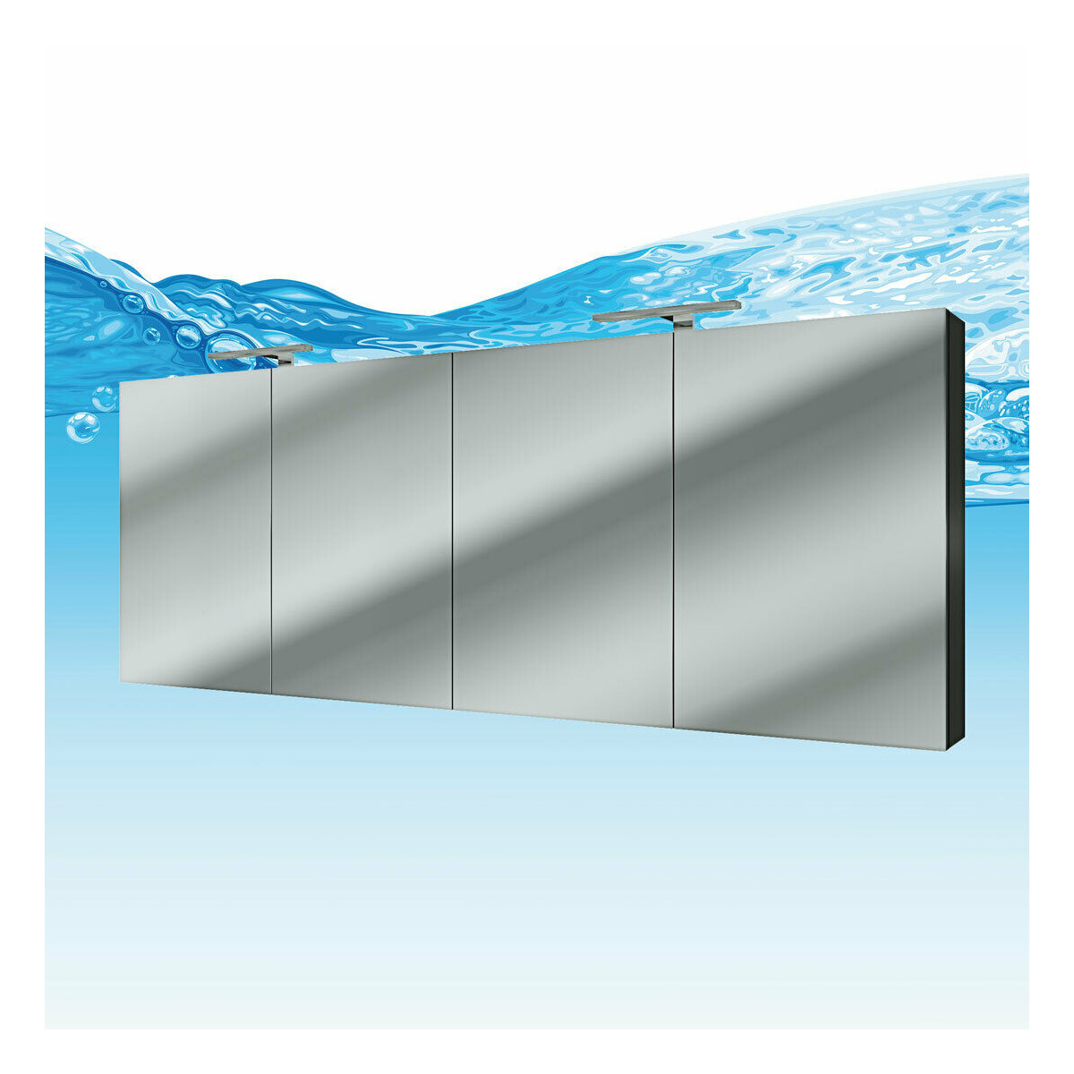 Spiegelschrank City 200cm schwarz