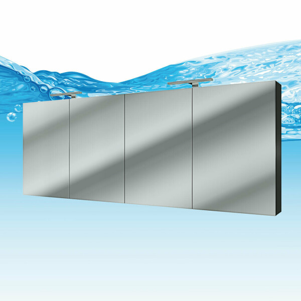Spiegelschrank City 200cm schwarz