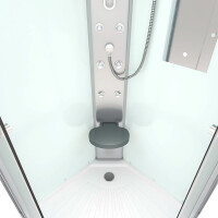 Duschkabine Fertigdusche Dusche Komplettkabine D10-00M1-EC 80x80cm MIT 2K Scheiben Versiegelung
