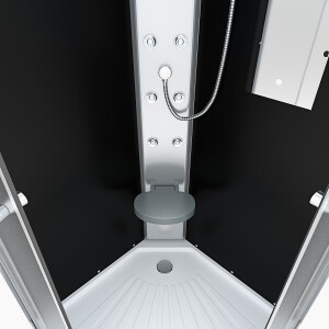 Dusche Komplettkabine D10-03M1-EC 80x80 cm mit 2K Scheiben Versiegelung