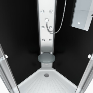 Duschkabine Fertigdusche Dusche Komplettkabine D10-03M1-EC 80x80cm MIT 2K Scheiben Versiegelung
