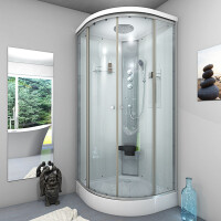 Duschkabine Fertigdusche Dusche Komplettkabine D10-20T1 100x100cm OHNE 2K Scheiben Versiegelung
