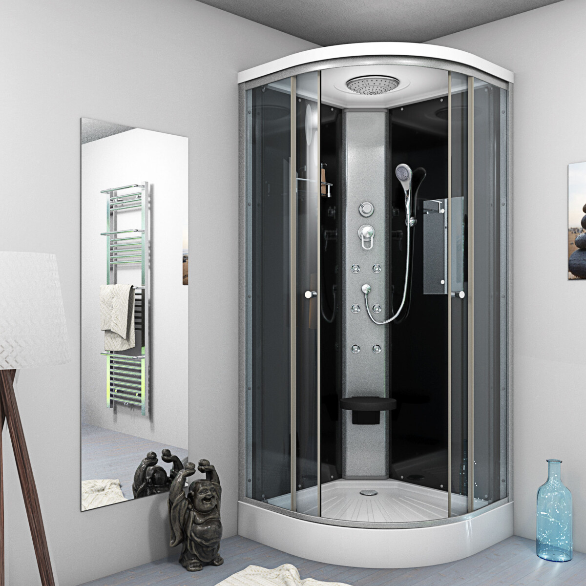 Dusche Komplettkabine D10-23T0-ALL 100x100 cm