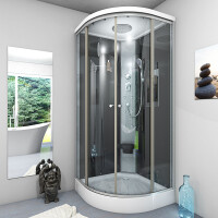Duschkabine Fertigdusche Dusche Komplettkabine D10-23T0-EC 100x100cm MIT 2K Scheiben Versiegelung