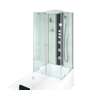 Dusche Wanne Kombination K05-L03-EC 180x90 cm mit 2K Scheiben Versiegelung