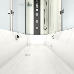 Dusche Wanne Kombination K05-R03 90x180 cm ohne 2K Scheiben Versiegelung