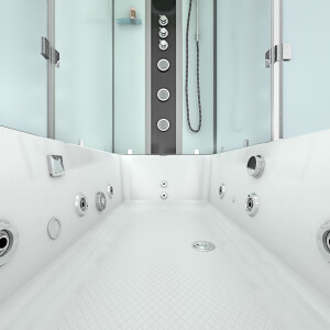 Whirlpool Dusche Kombination K05-L02-WP-EC 180x90 cm mit 2K Scheiben Versiegelung