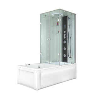 Whirlpool Dusche Kombination K05-L03-WP-EC 180x90 cm mit 2K Scheiben Versiegelung