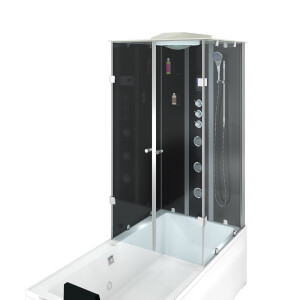 Dusche Wanne Kombination K05-L33-EC 180x90 cm mit 2K Scheiben Versiegelung