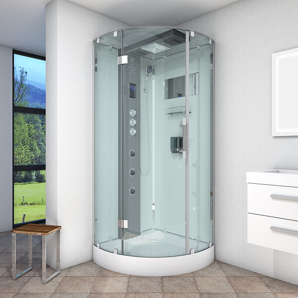 AcquaVapore D37-10L3-EC Dusche Dampfdusche Duschtempel Duschkabine -Th. 90x90 MIT 2K Scheiben Versiegelung