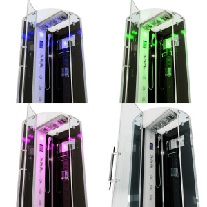 AcquaVapore D37-13L1-ALL Dusche Duschtempel Komplett Duschkabine -Th. 90x90