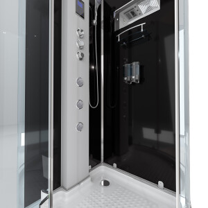 AcquaVapore D37-13L1-EC Dusche Duschtempel Komplett Duschkabine -Th. 90x90 MIT 2K Scheiben Versiegelung