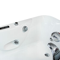 Whirlpool Vollausstattung Pool Badewanne Wanne W49H-PL 170x80cm mit Heizung, aktive Schlauch-Reinigung