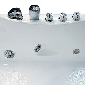 Whirlpool Pool Badewanne Wanne W49-PL 170x80cm mit Farblicht, aktive Schlauch-Reinigung
