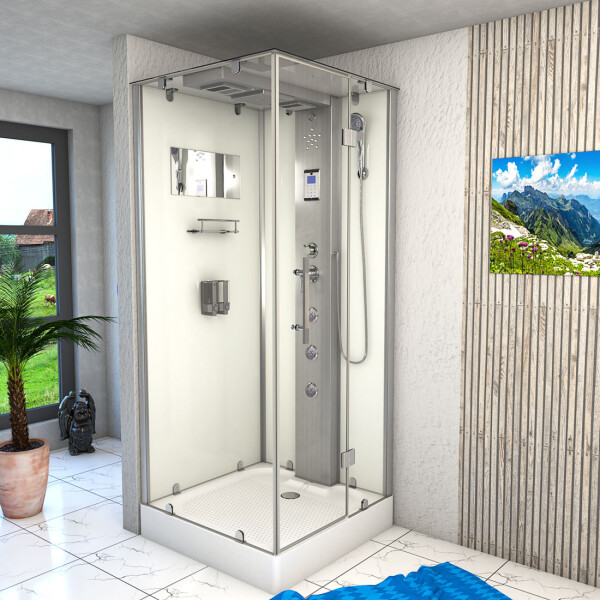Steam shower shower temple sauna shower shower enclosure d38-10r2-ec 90x90 cm