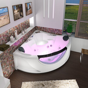 Whirlpool pool bathtub corner w25h 150x150cm