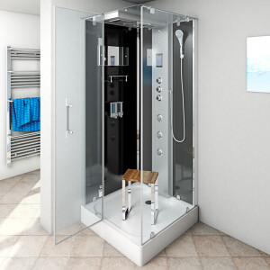 Shower enclosure shower d38-23l1 Black 100x100