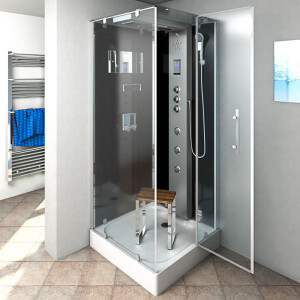 Duschkabine Dusche D38-23R1 100x100 cm ohne 2K Scheiben Versiegelung
