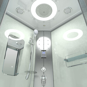 Dampfdusche Duschtempel Sauna Dusche Duschkabine D46-00T3-EC 80x80cm MIT 2K Scheiben Versiegelung