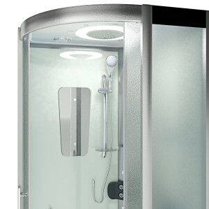 Dampfdusche Duschtempel Sauna Dusche Duschkabine D46-00M3-EC 80x80cm MIT 2K Scheiben Versiegelung
