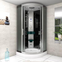 Dampfdusche Duschkabine D46-03M2-EC 80x80 cm mit 2K Scheiben Versiegelung