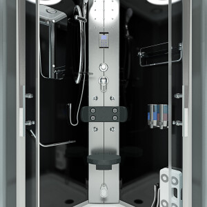 Dampfdusche Duschtempel Sauna Dusche Duschkabine D46-13T2-EC 90x90cm MIT 2K Scheiben Versiegelung
