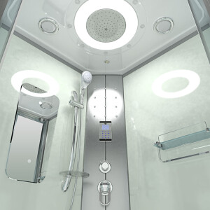 Dampfdusche Duschtempel Sauna Dusche Duschkabine D46-60T2-EC 100x100cm MIT 2K Scheiben Versiegelung
