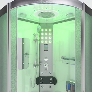 Dampfdusche Duschtempel Sauna Dusche Duschkabine D46-60M2-EC 100x100cm MIT 2K Scheiben Versiegelung