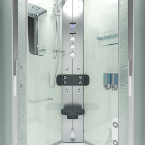 Dampfdusche Duschtempel Sauna Dusche Duschkabine D46-60M3-EC 100x100cm MIT 2K Scheiben Versiegelung
