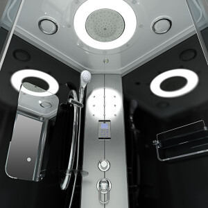 Dampfdusche Duschtempel Sauna Dusche Duschkabine D46-63T2-EC 100x100cm MIT 2K Scheiben Versiegelung
