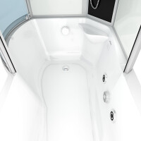 Kombination Whirlpool Dusche K50-R00-WP Wanne 100x170 cm ohne 2K Scheiben Versiegelung