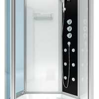 Kombination Badewanne Dusche K50-R02-EC 100x170 cm mit 2K Scheiben Versiegelung