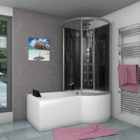 Kombination Badewanne Dusche K50-L30 170x100 cm ohne 2K Scheiben Versiegelung
