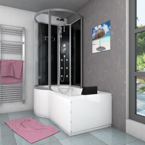 Kombination Badewanne Dusche K50-R30 100x170 cm ohne 2K Scheiben Versiegelung