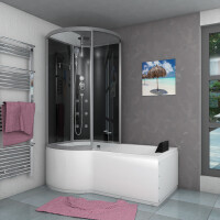 Kombination Badewanne Dusche K50-R30 98x170cm OHNE 2K Scheiben Versiegelung