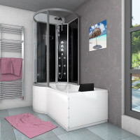 Kombination Badewanne Dusche K50-R32 100x170 cm ohne 2K Scheiben Versiegelung
