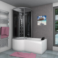 Kombination Badewanne Dusche K50-R32-EC 100x170 cm mit 2K Scheiben Versiegelung