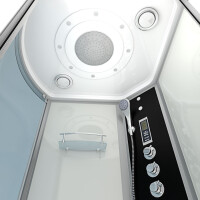 Kombination Whirlpool Dusche K55-R03-WP Wanne 100x170 cm ohne 2K Scheiben Versiegelung