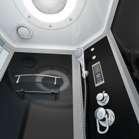 Kombination Whirlpool Dusche K55-R31-WP-EC Wanne 100x170 cm mit 2K Scheiben Versiegelung
