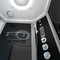 Kombination Whirlpool Dusche K55-R33-WP Wanne 100x170 cm ohne 2K Scheiben Versiegelung