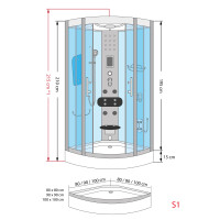Steam shower shower enclosure d58-03t2 sw 80x80