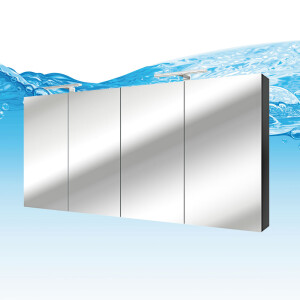 Spiegelschrank Badspiegel Badezimmer Spiegel City 160cm Esche schwarz
