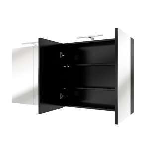 Spiegelschrank Badspiegel Badezimmer Spiegel City 160cm Esche schwarz