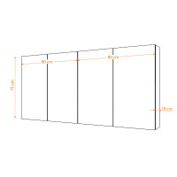 Spiegelschrank Badspiegel Badezimmer Spiegel City 160cm Esche schwarz