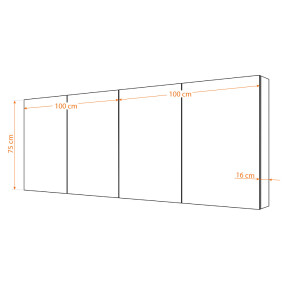 Spiegelschrank, Badspiegel, Badezimmer Spiegel City 200cm braun Eiche
