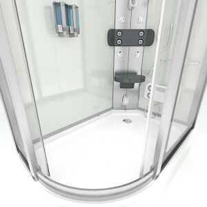 Duschkabine Duschtempel Fertigdusche Dusche D60-70T0L-EC 120x80cm MIT 2K Scheiben Versiegelung
